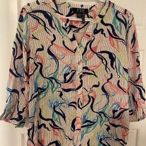 FDJ Women's Colorful Abstract Print Blouse